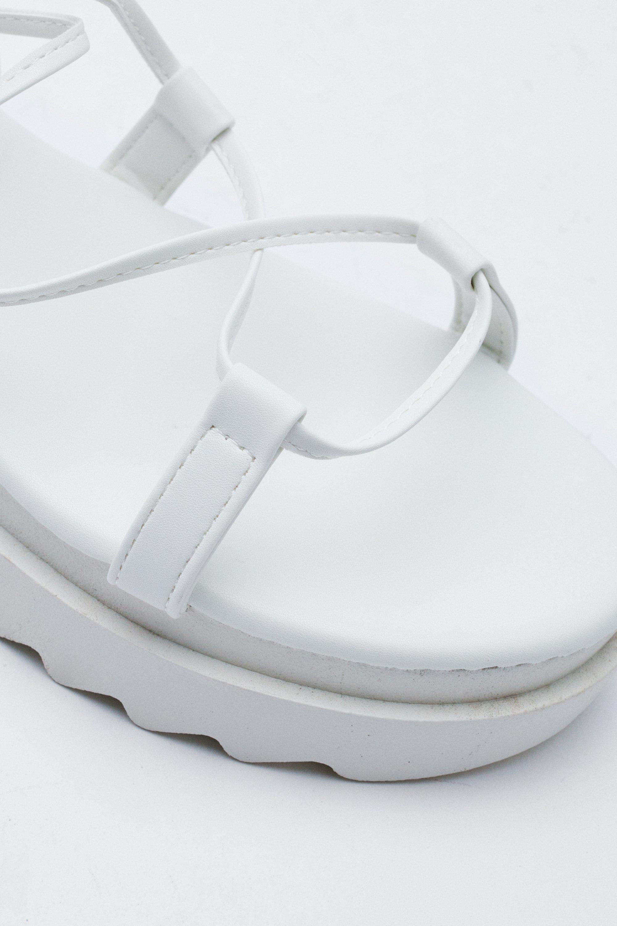 White sales chunky flatforms